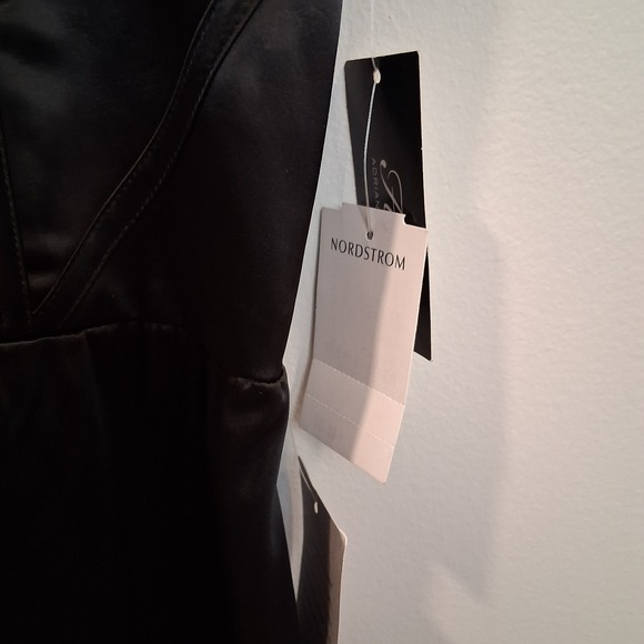 Hailey by Adrianna Papell Strapless‎ Black Party Mini Dress Size 8 Milkmaid Prom - Picture 5 of 15